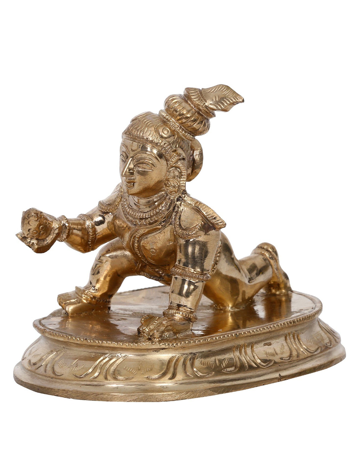 4" Small Bronze Laddu Gopal Statue | Handmade | Panchaloha Bronze from Swamimalai