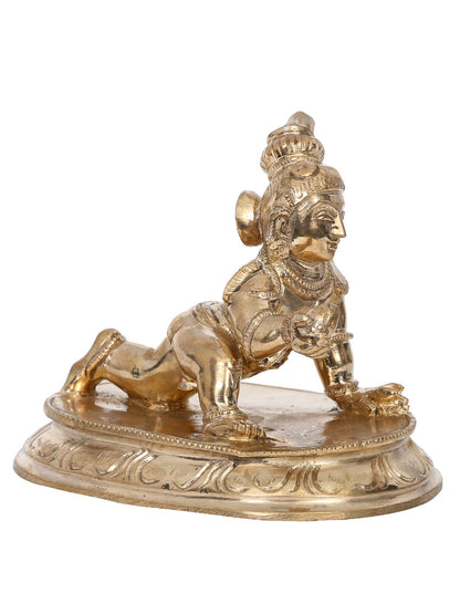 4" Small Bronze Laddu Gopal Statue | Handmade | Panchaloha Bronze from Swamimalai