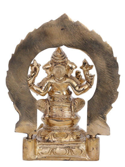 6" Lord Ganesha Bronze Sculpture | Madhuchista Vidhana (Lost-Wax) | Panchaloha Bronze from Swamimalai