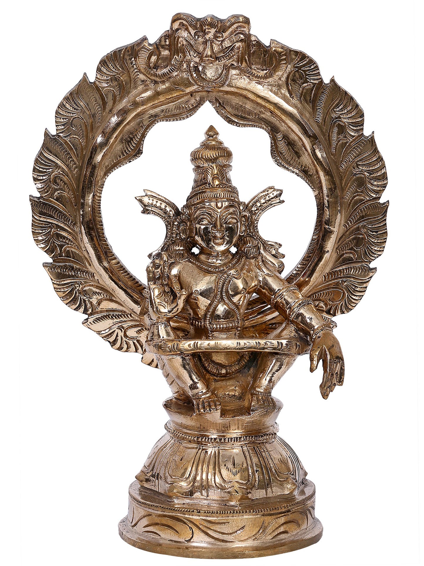 7" Lord Manikandan (Ayyappa) Bronze Statue | Madhuchista Vidhana (Lost-Wax) | Panchaloha Bronze from Swamimalai