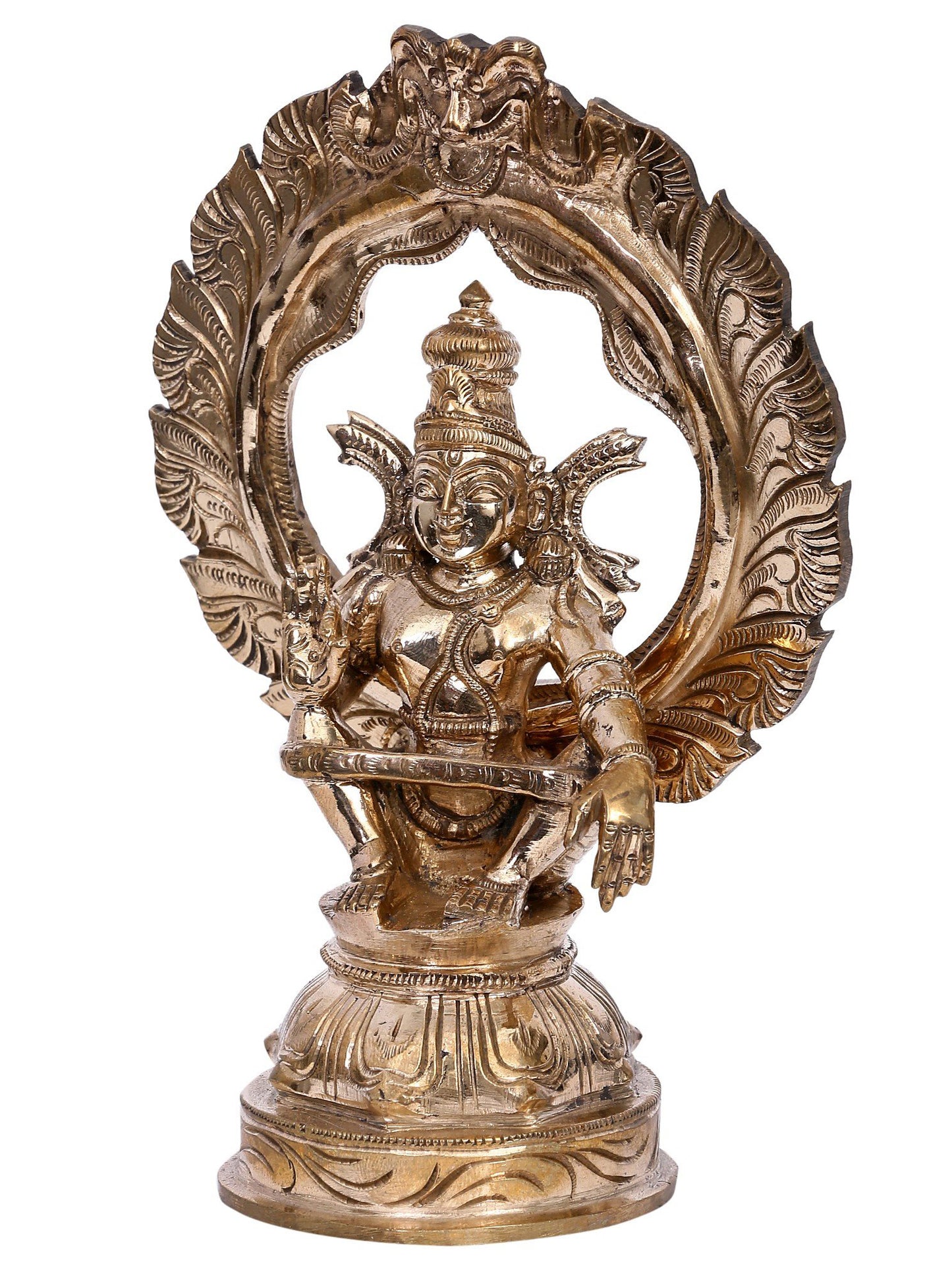 7" Lord Manikandan (Ayyappa) Bronze Statue | Madhuchista Vidhana (Lost-Wax) | Panchaloha Bronze from Swamimalai