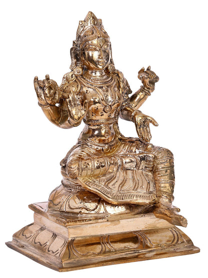 6" Goddess Saraswati (Balambigai) Bronze Statue | Madhuchista Vidhana (Lost-Wax) | Panchaloha Bronze from Swamimalai