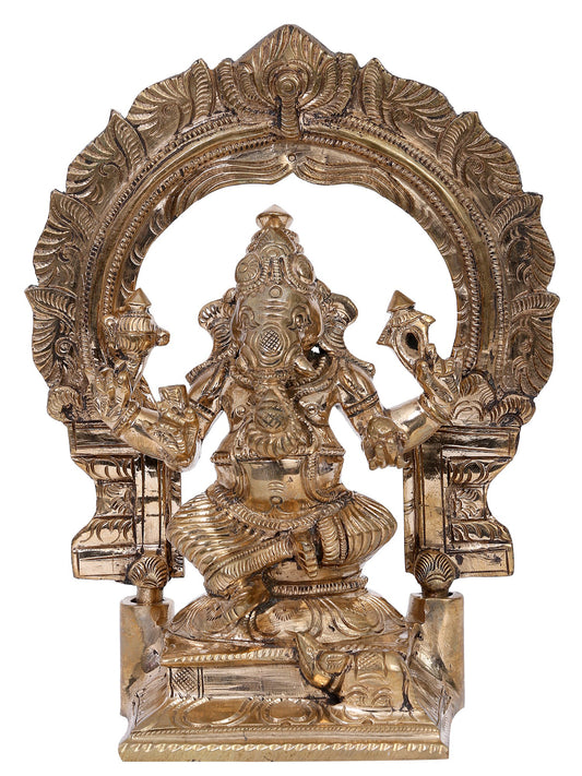 7" Lord Vinayak Bronze Statue | Madhuchista Vidhana (Lost-Wax) | Panchaloha Bronze from Swamimalai