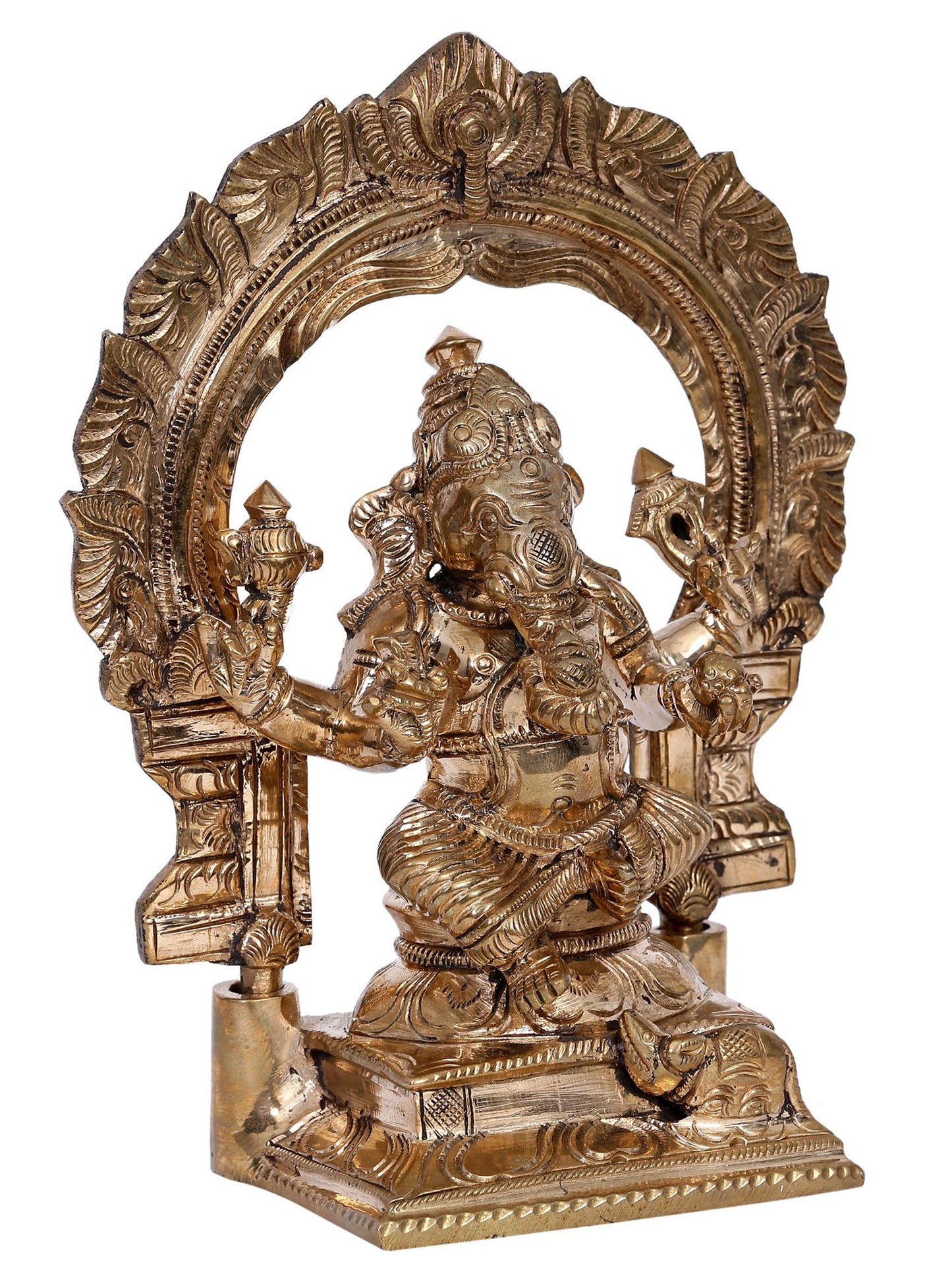 7" Lord Vinayak Bronze Statue | Madhuchista Vidhana (Lost-Wax) | Panchaloha Bronze from Swamimalai