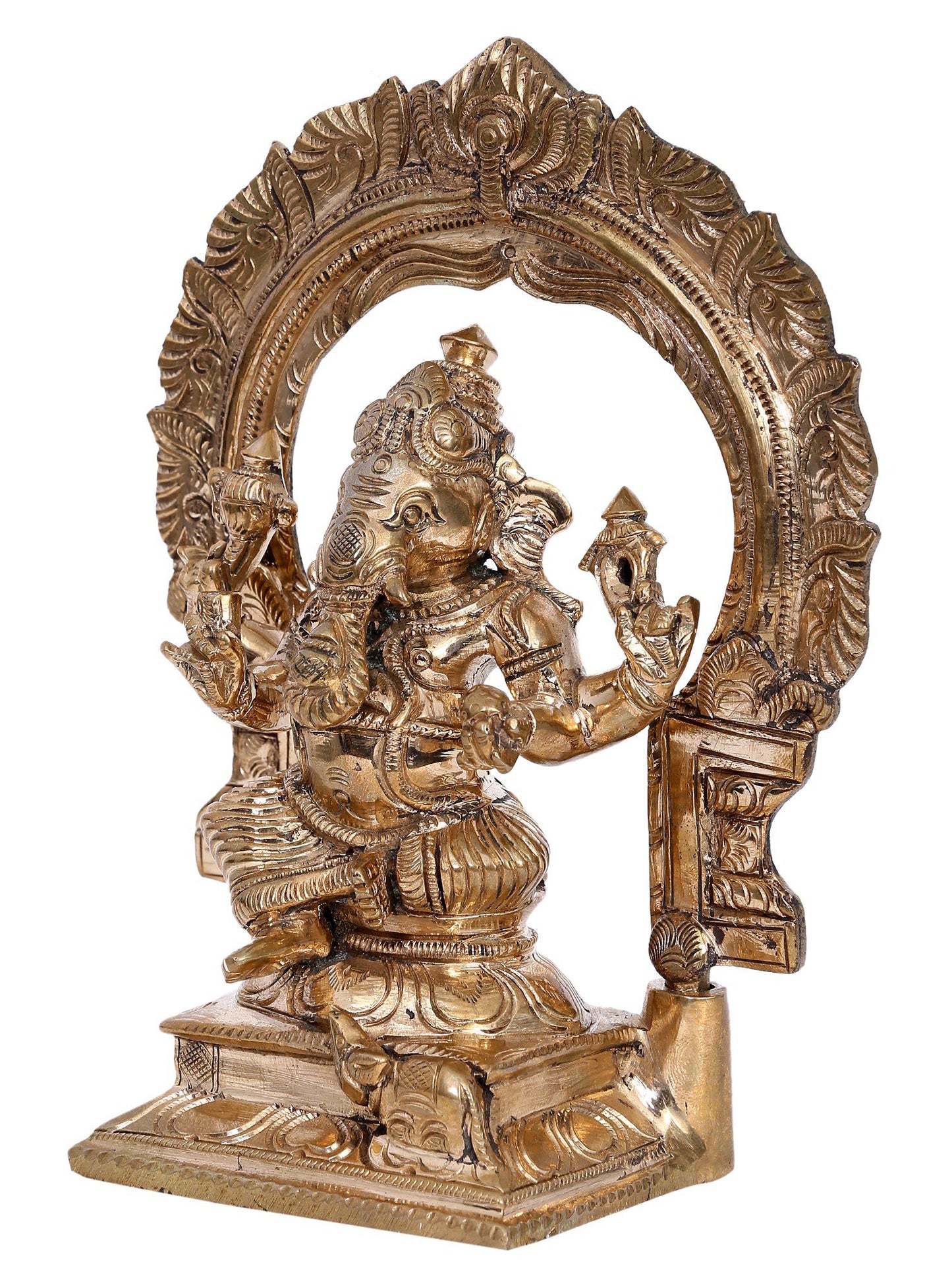 7" Lord Vinayak Bronze Statue | Madhuchista Vidhana (Lost-Wax) | Panchaloha Bronze from Swamimalai