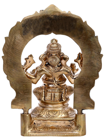 7" Lord Vinayak Bronze Statue | Madhuchista Vidhana (Lost-Wax) | Panchaloha Bronze from Swamimalai