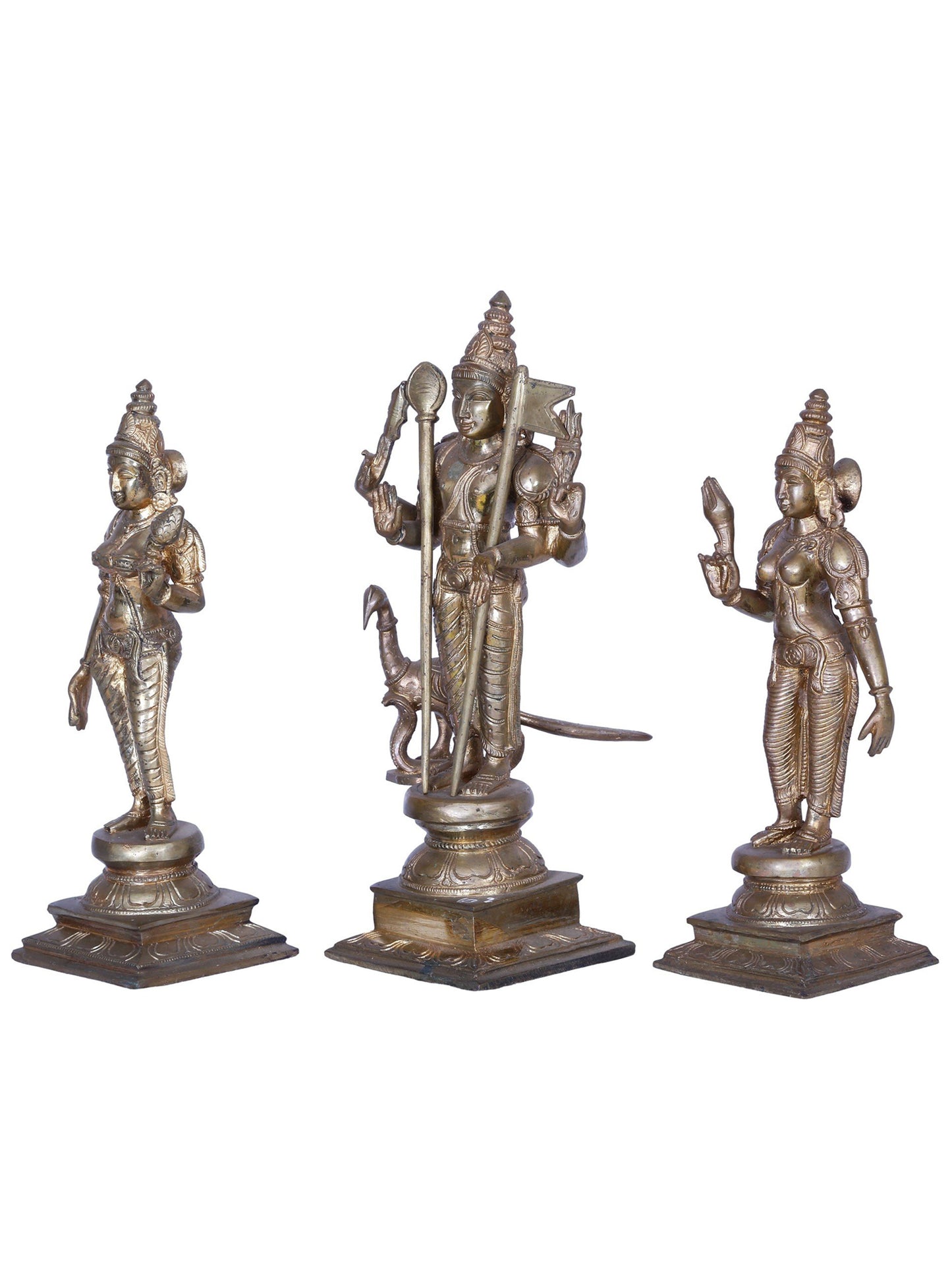 12" Lord Murugan Set | Madhuchista Vidhana (Lost-Wax) | Panchaloha Bronze from Swamimalai