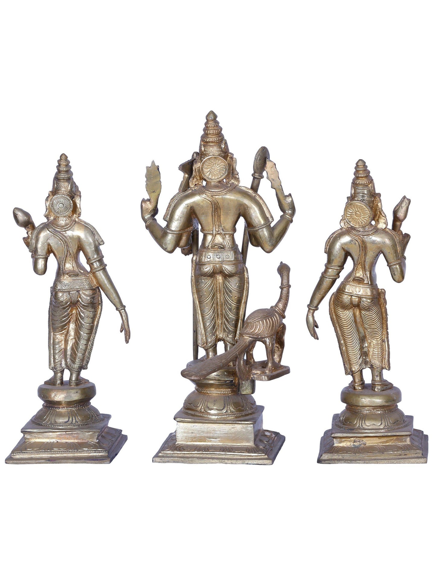 12" Lord Murugan Set | Madhuchista Vidhana (Lost-Wax) | Panchaloha Bronze from Swamimalai