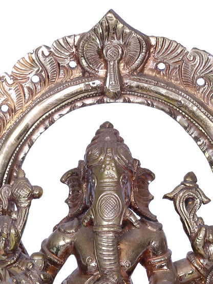 7" Four-Armed Standing Lord Ganapati Idol | Madhuchista Vidhana (Lost-Wax) | Panchaloha Bronze from Swamimalai