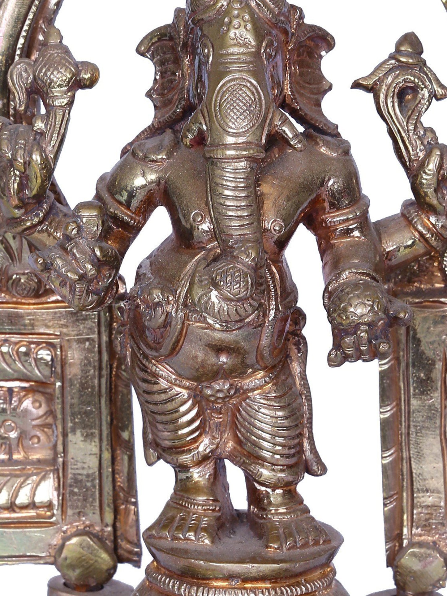 7" Four-Armed Standing Lord Ganapati Idol | Madhuchista Vidhana (Lost-Wax) | Panchaloha Bronze from Swamimalai