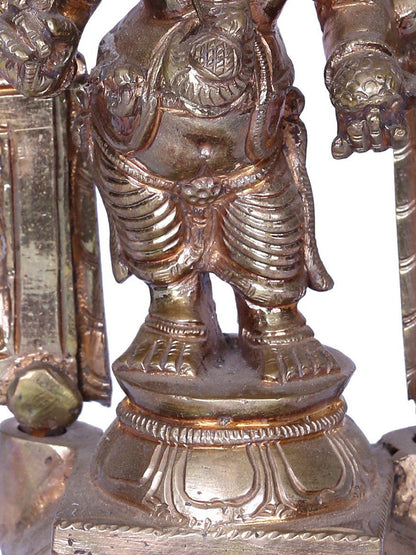 7" Four-Armed Standing Lord Ganapati Idol | Madhuchista Vidhana (Lost-Wax) | Panchaloha Bronze from Swamimalai