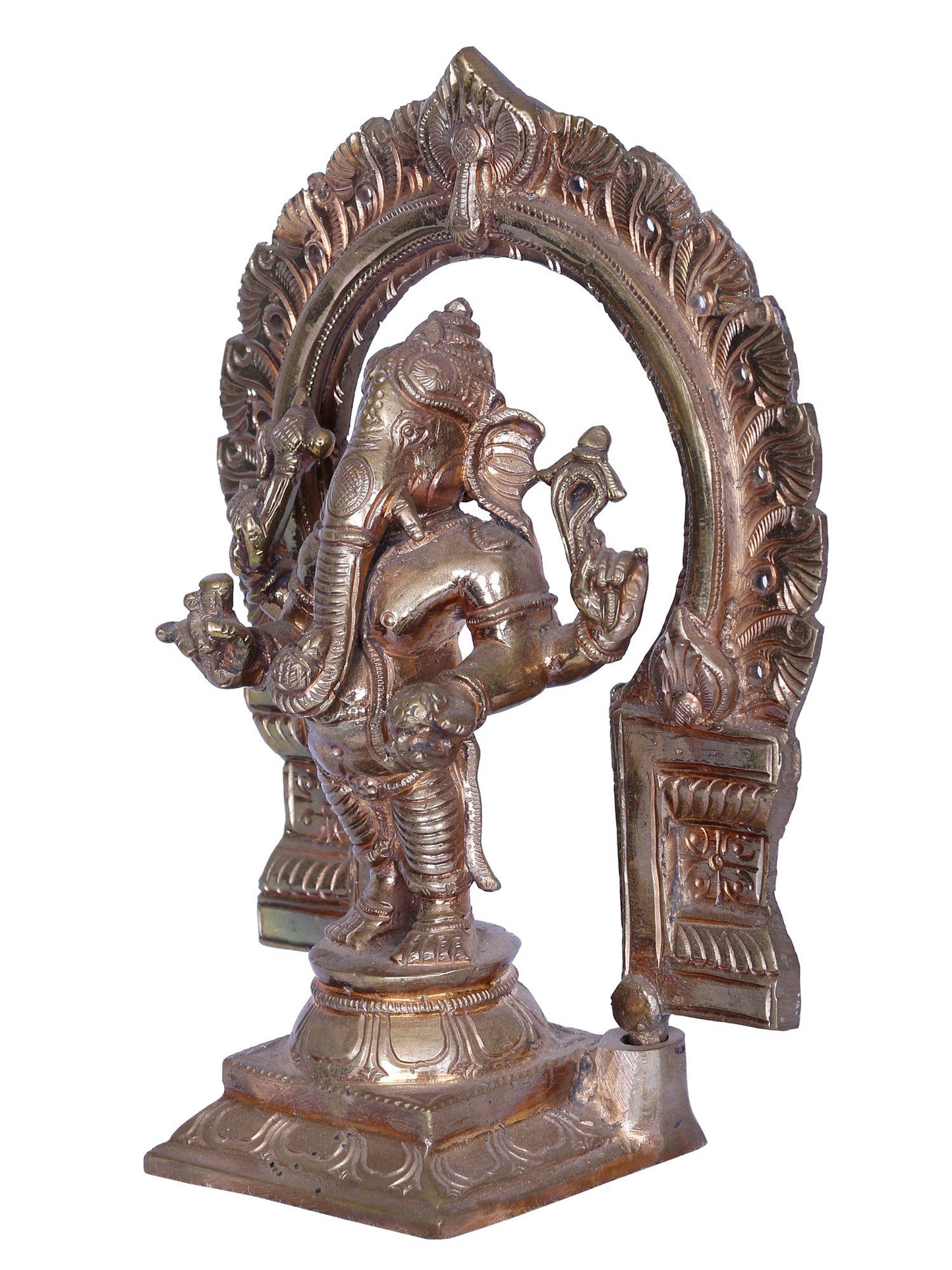 7" Four-Armed Standing Lord Ganapati Idol | Madhuchista Vidhana (Lost-Wax) | Panchaloha Bronze from Swamimalai