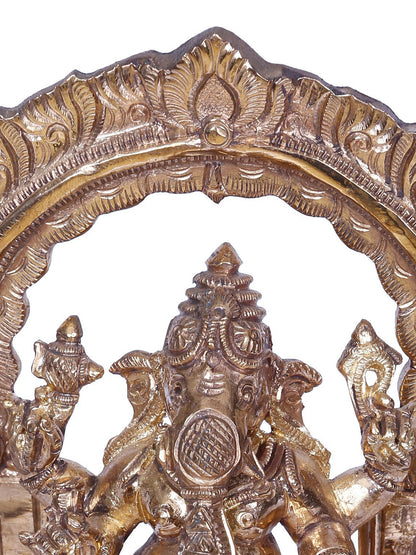 7" Lord Ganesha Seated on Throne | Madhuchista Vidhana (Lost-Wax) | Panchaloha Bronze from Swamimalai