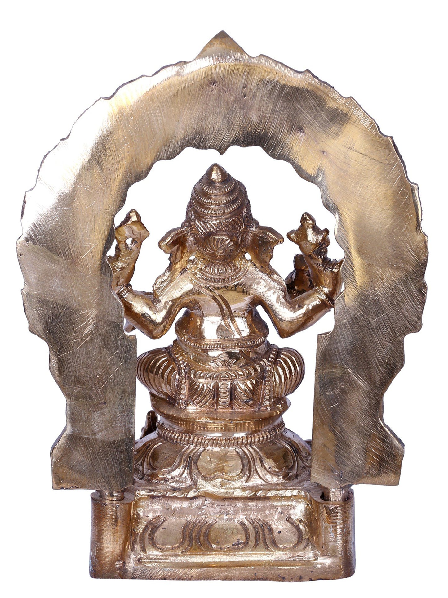 7" Lord Ganesha Seated on Throne | Madhuchista Vidhana (Lost-Wax) | Panchaloha Bronze from Swamimalai