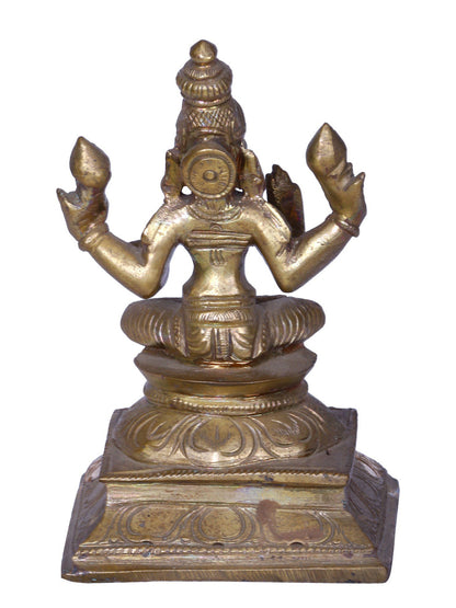 5" Sitting Goddess Lakshmi Statue | Madhuchista Vidhana (Lost-Wax) | Panchaloha Bronze from Swamimalai