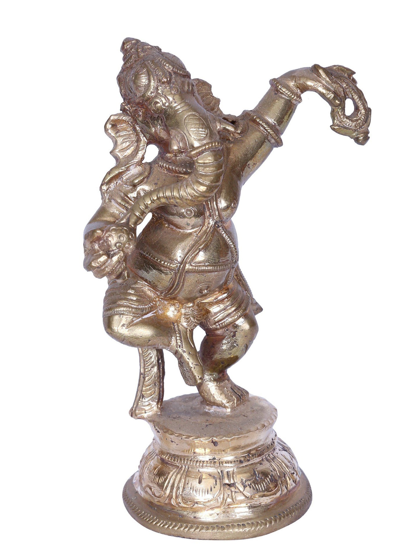 5" Dancing Ganesha Panchaloha Bronze Idol from Swamimalai | Madhuchista Vidhana (Lost-Wax)