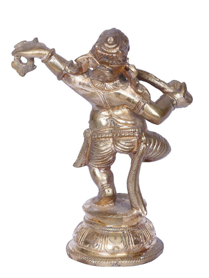 5" Dancing Ganesha Panchaloha Bronze Idol from Swamimalai | Madhuchista Vidhana (Lost-Wax)