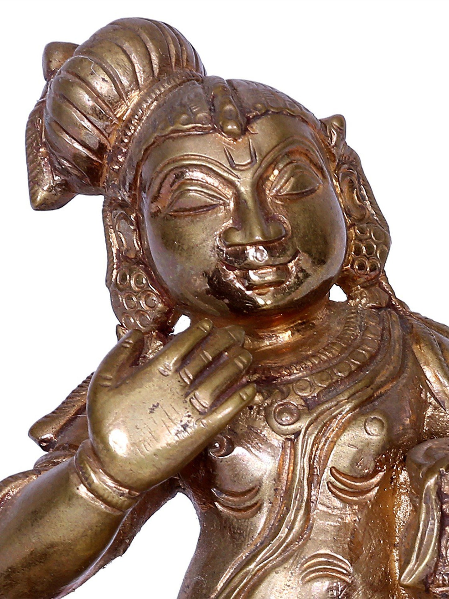 7" Butter Krishna Panchaloha Bronze Statue from Swamimalai | Madhuchista Vidhana (Lost-Wax)