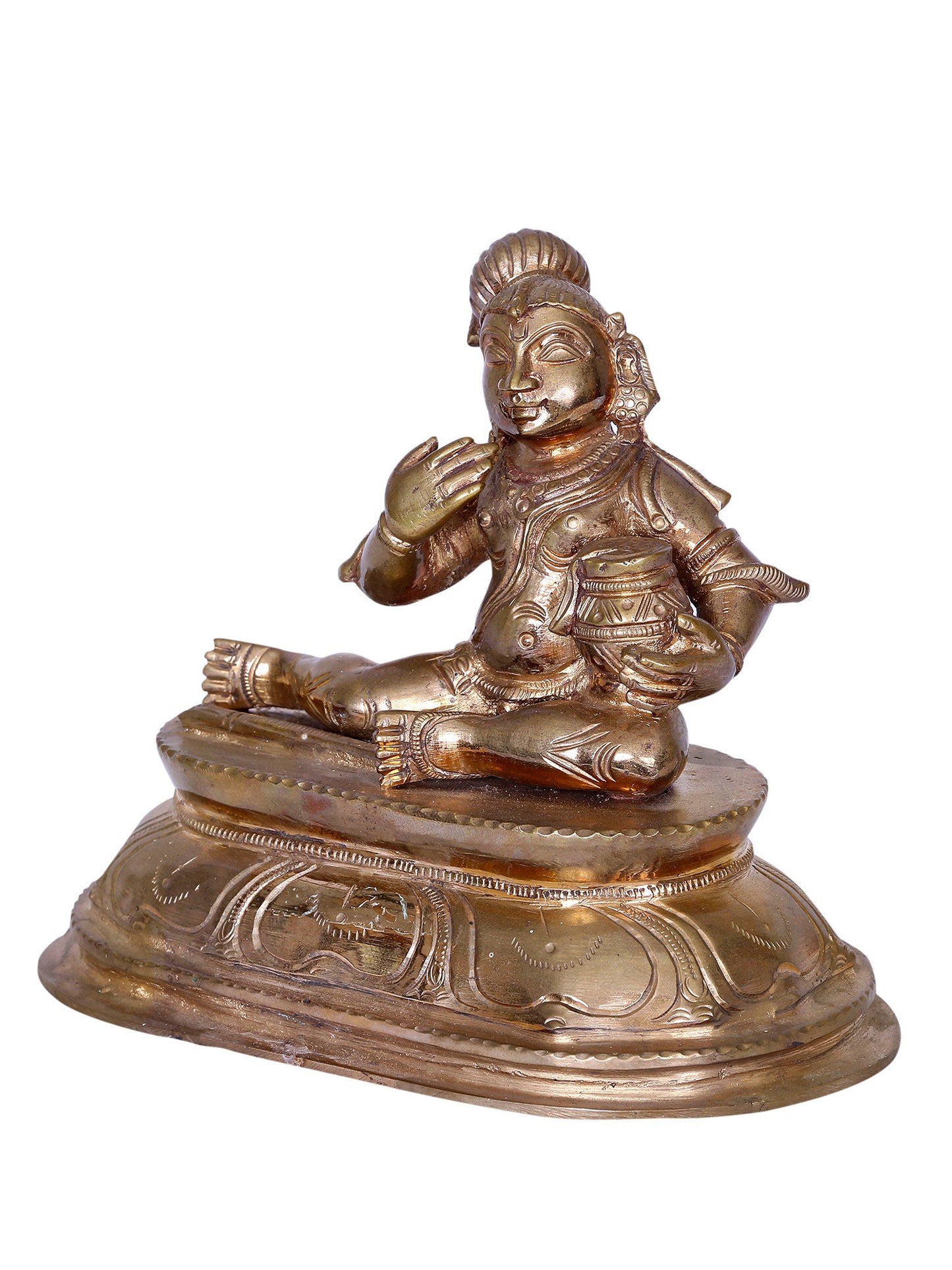 7" Butter Krishna Panchaloha Bronze Statue from Swamimalai | Madhuchista Vidhana (Lost-Wax)