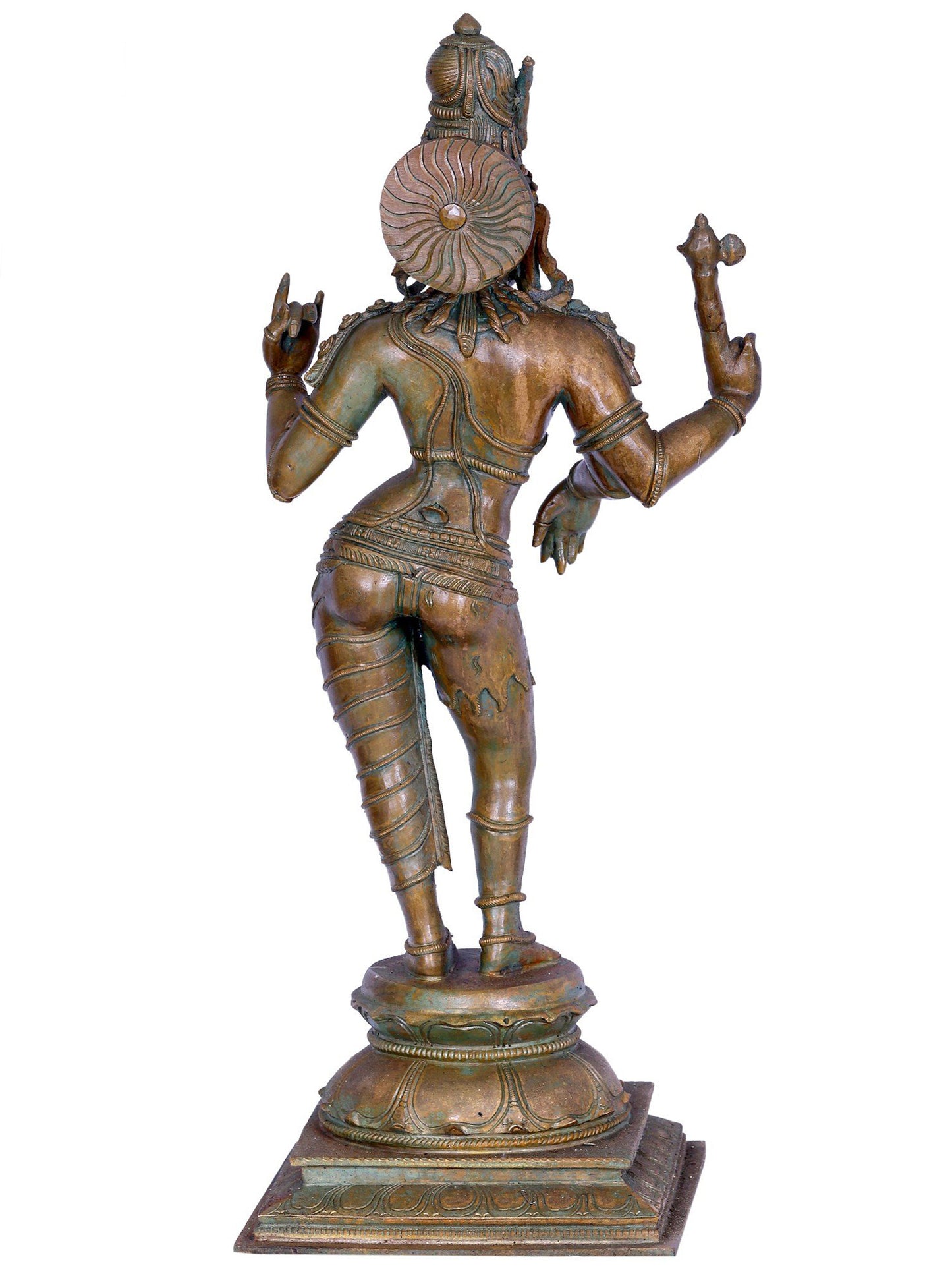 24" Standing Lord Ardhanarishvara Statue | Madhuchista Vidhana (Lost-Wax) | Panchaloha Bronze from Swamimalai