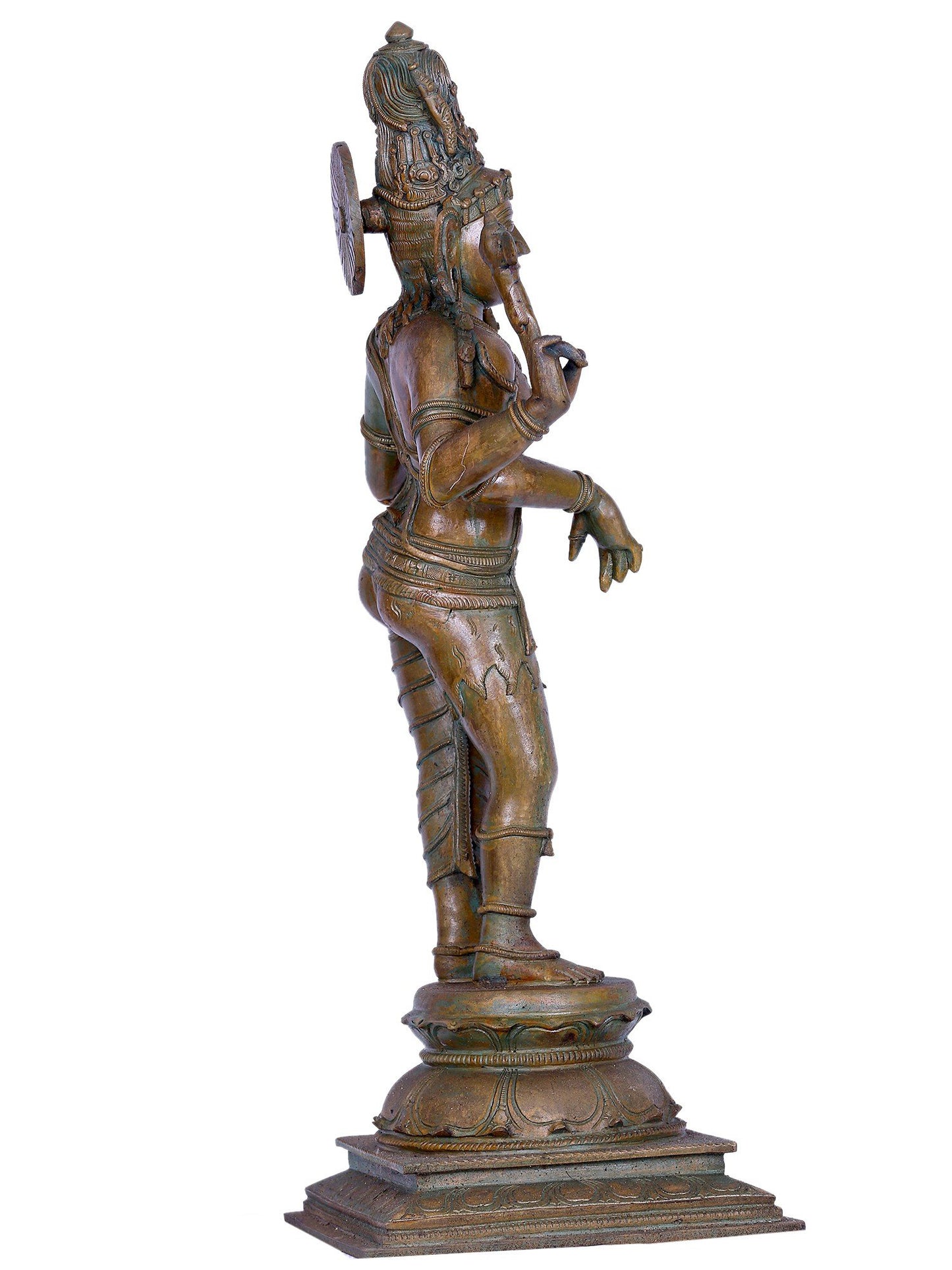 24" Standing Lord Ardhanarishvara Statue | Madhuchista Vidhana (Lost-Wax) | Panchaloha Bronze from Swamimalai