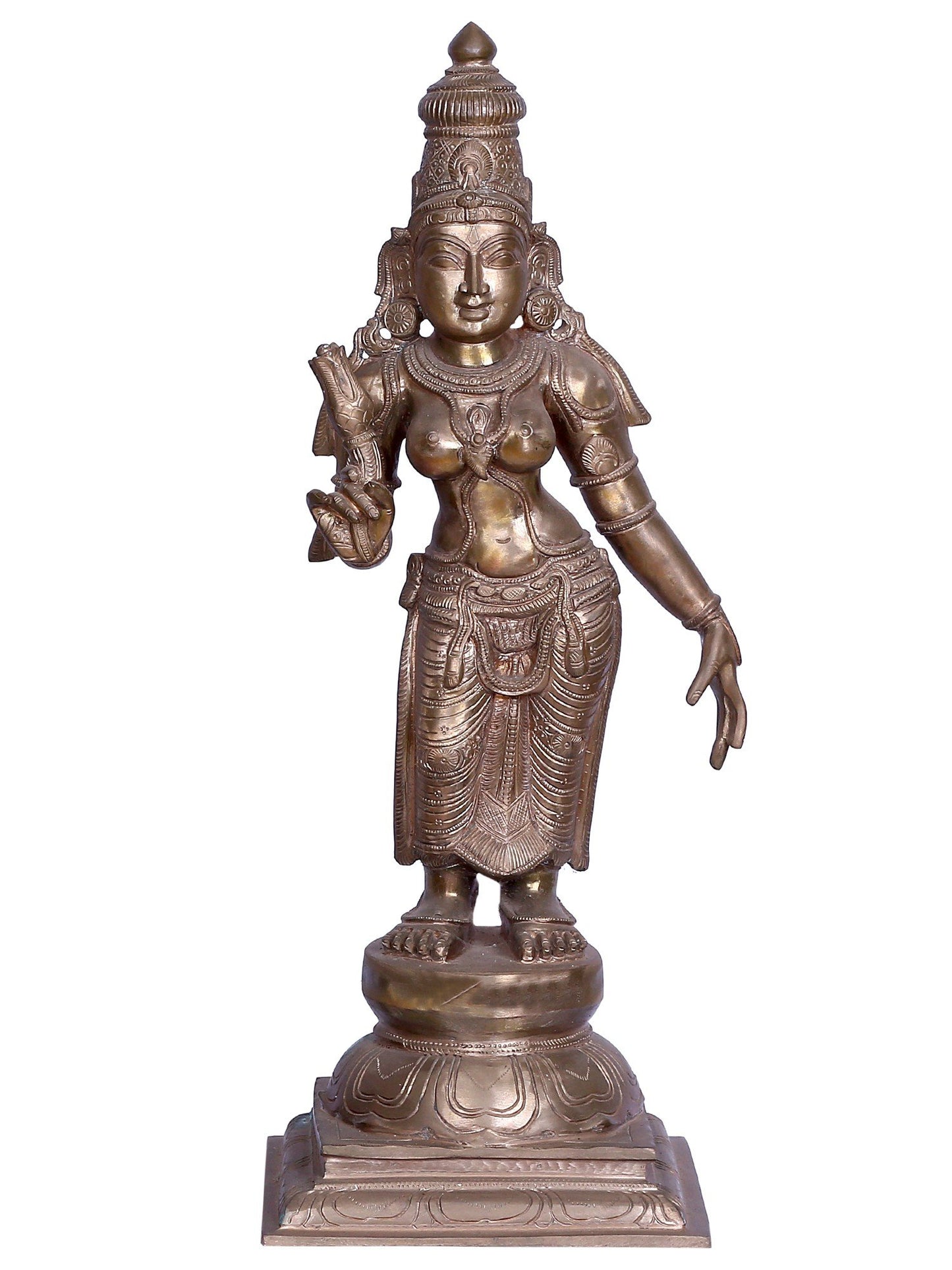 26" Lord Vishnu Idol with Sridevi & Bhudevi | Panchaloha Bronze from Swamimalai