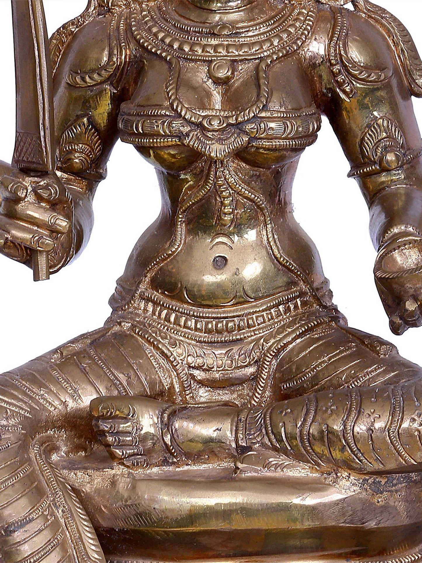 18" Goddess Mariamman (South Indian Goddess Durga) | Madhuchista Vidhana (Lost-Wax) | Panchaloha Bronze from Swamimalai