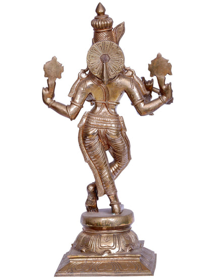 19" Lord Venugopal (Krishna) Playing Flute | Madhuchista Vidhana (Lost-Wax) | Panchaloha Bronze from Swamimalai