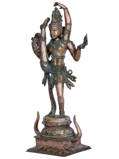 19" Dancing Lord Shiva Swaroop (Urthava Thandava) | Handmade | Madhuchista Vidhana (Lost-Wax) | Panchaloha Bronze from Swamimalai