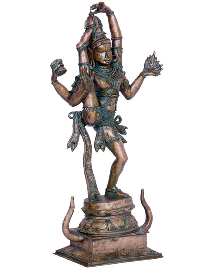 19" Dancing Lord Shiva Swaroop (Urthava Thandava) | Handmade | Madhuchista Vidhana (Lost-Wax) | Panchaloha Bronze from Swamimalai