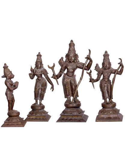 21" Lord Rama Darbar Panchaloha Bronze Statue from Swamimalai | Madhuchista Vidhana (Lost-Wax)