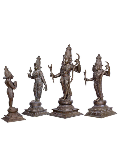 21" Lord Rama Darbar Panchaloha Bronze Statue from Swamimalai | Madhuchista Vidhana (Lost-Wax)