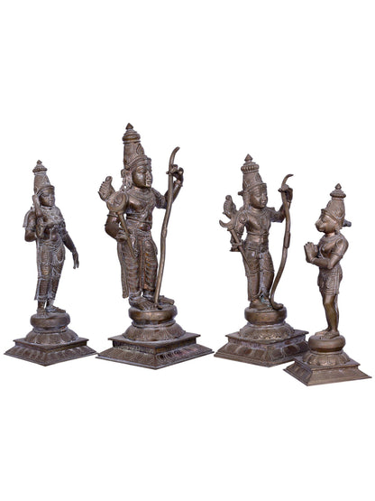 21" Lord Rama Darbar Panchaloha Bronze Statue from Swamimalai | Madhuchista Vidhana (Lost-Wax)