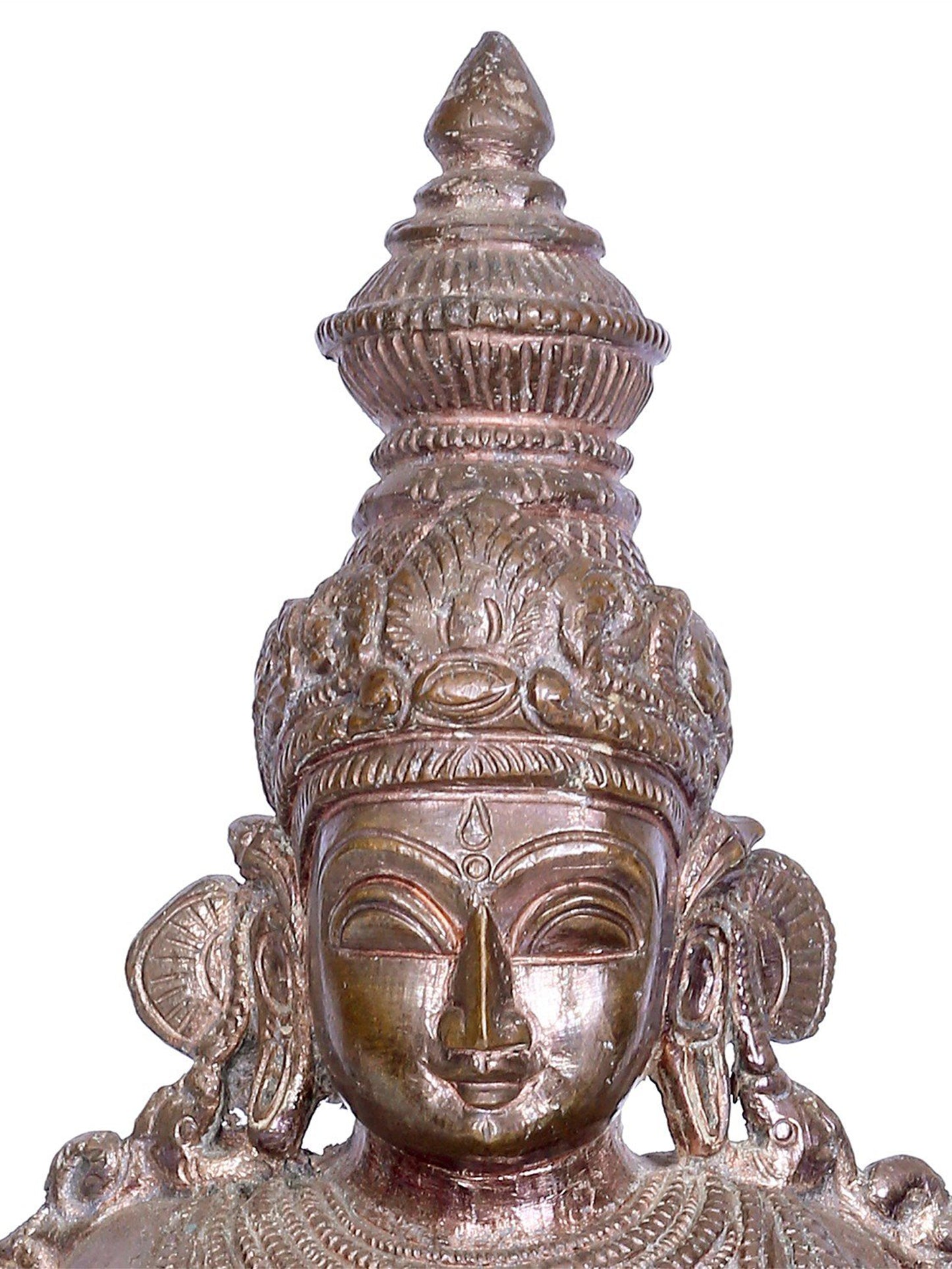 10" Sitting Goddess Saraswati Sculpture | Madhuchista Vidhana (Lost-Wax) | Panchaloha Bronze from Swamimalai