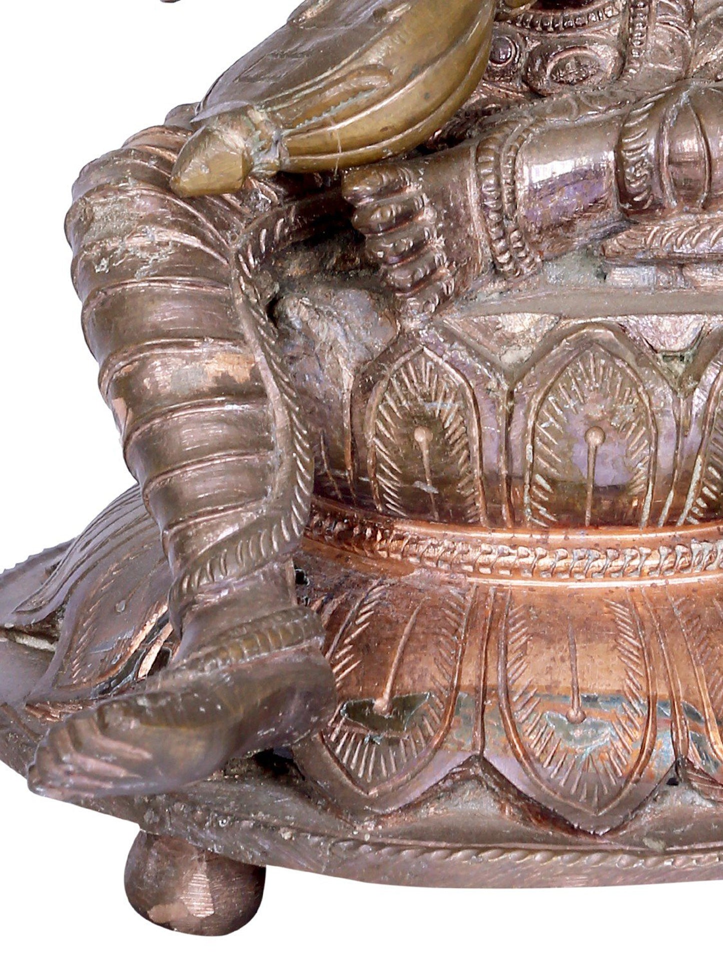 10" Sitting Goddess Saraswati Sculpture | Madhuchista Vidhana (Lost-Wax) | Panchaloha Bronze from Swamimalai