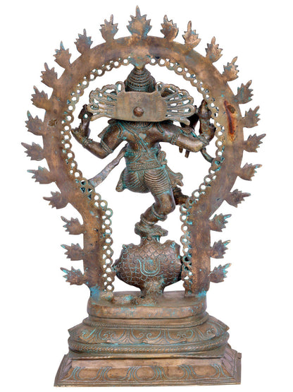 16" Lord Ganesha Idol Dancing on Sarpent| Handmade | Madhuchista Vidhana (Lost-Wax) | Panchaloha Bronze from Swamimalai