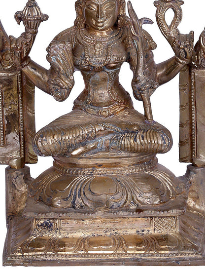 12" Goddess Kamakshi | Handmade | Madhuchista Vidhana (Lost-Wax) | Panchaloha Bronze from Swamimalai