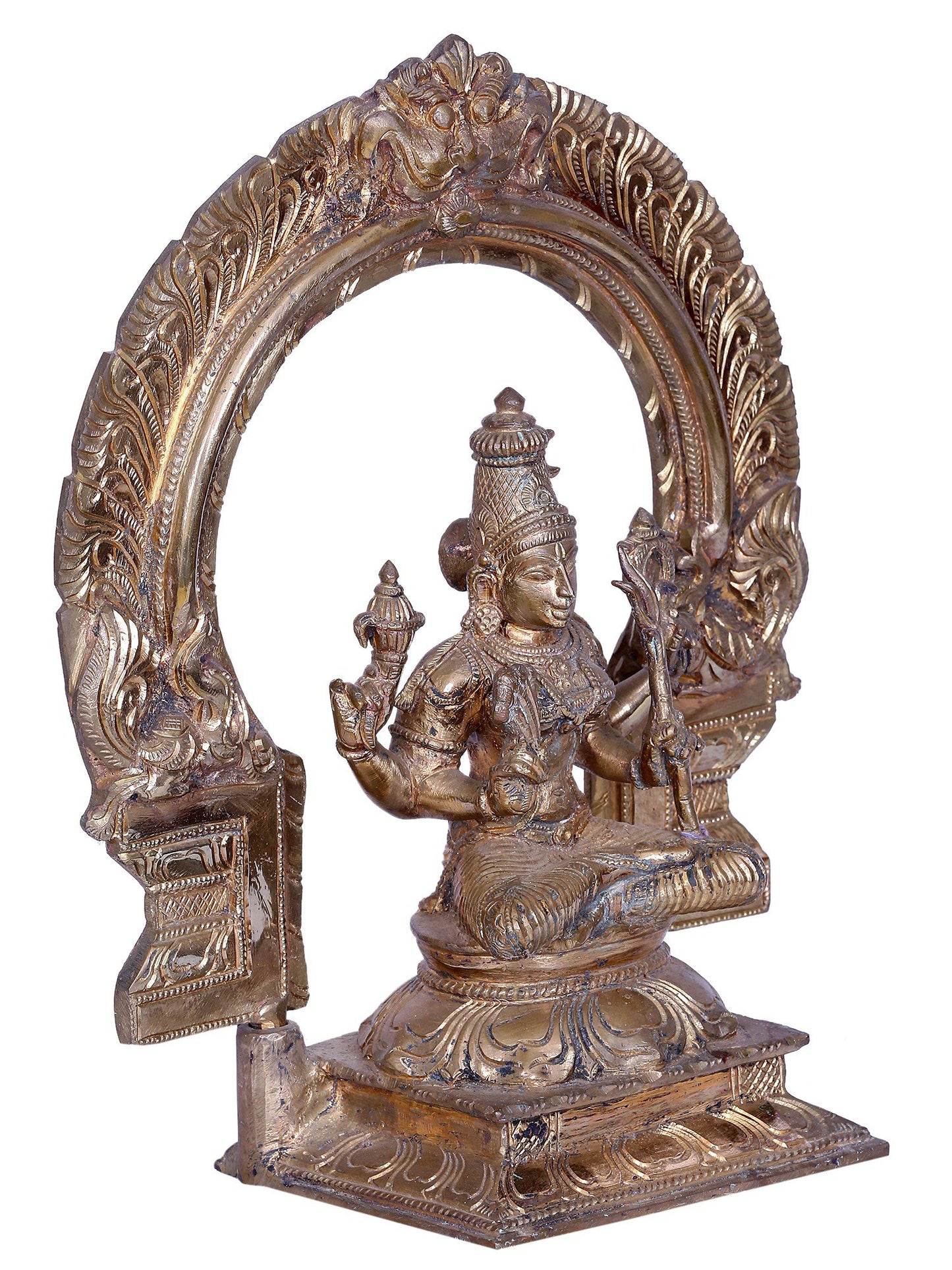 12" Goddess Kamakshi | Handmade | Madhuchista Vidhana (Lost-Wax) | Panchaloha Bronze from Swamimalai