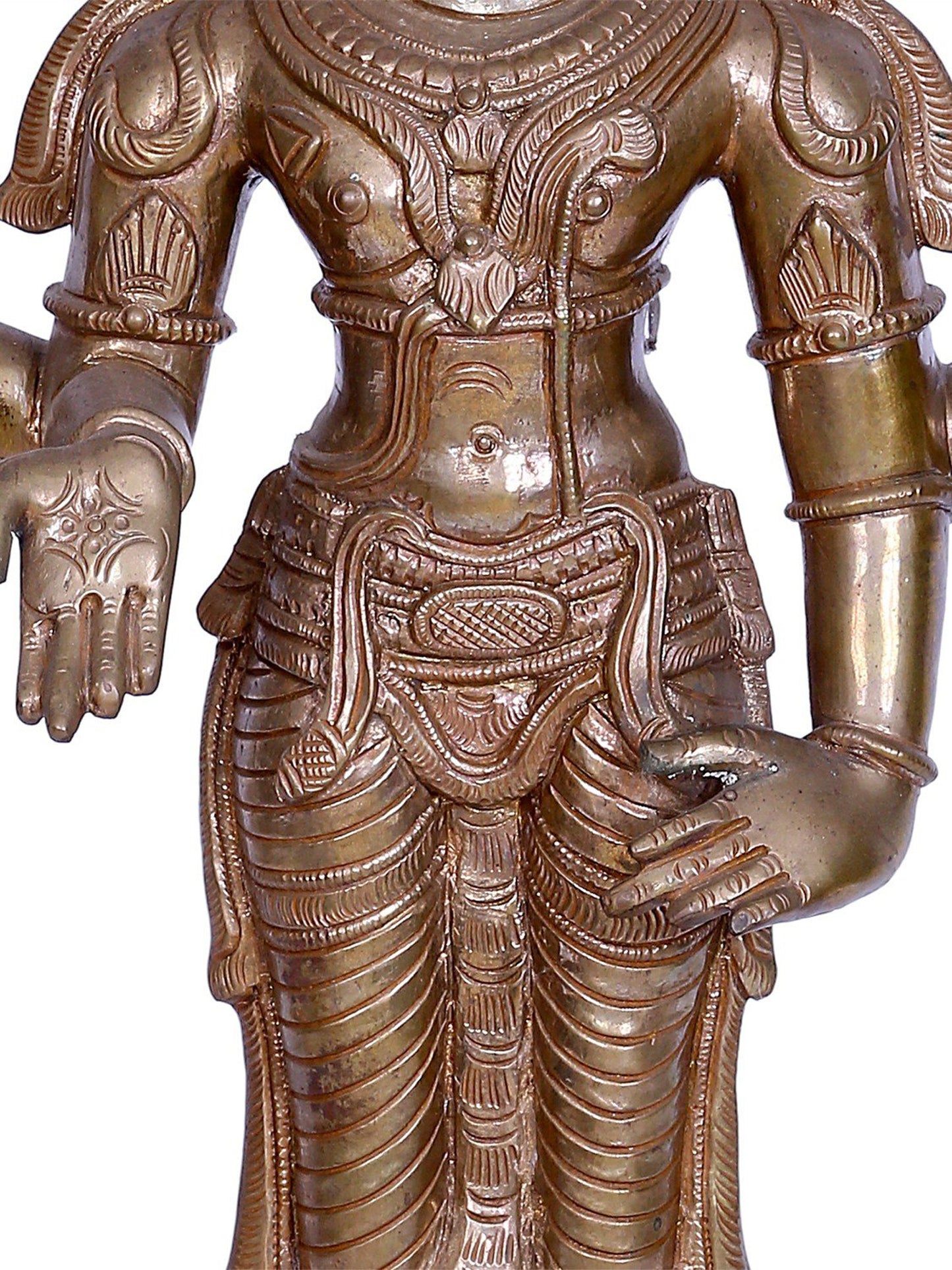 20" Standing Lord Vishnu (Perumal) Statue | Madhuchista Vidhana (Lost-Wax) | Panchaloha Bronze from Swamimalai