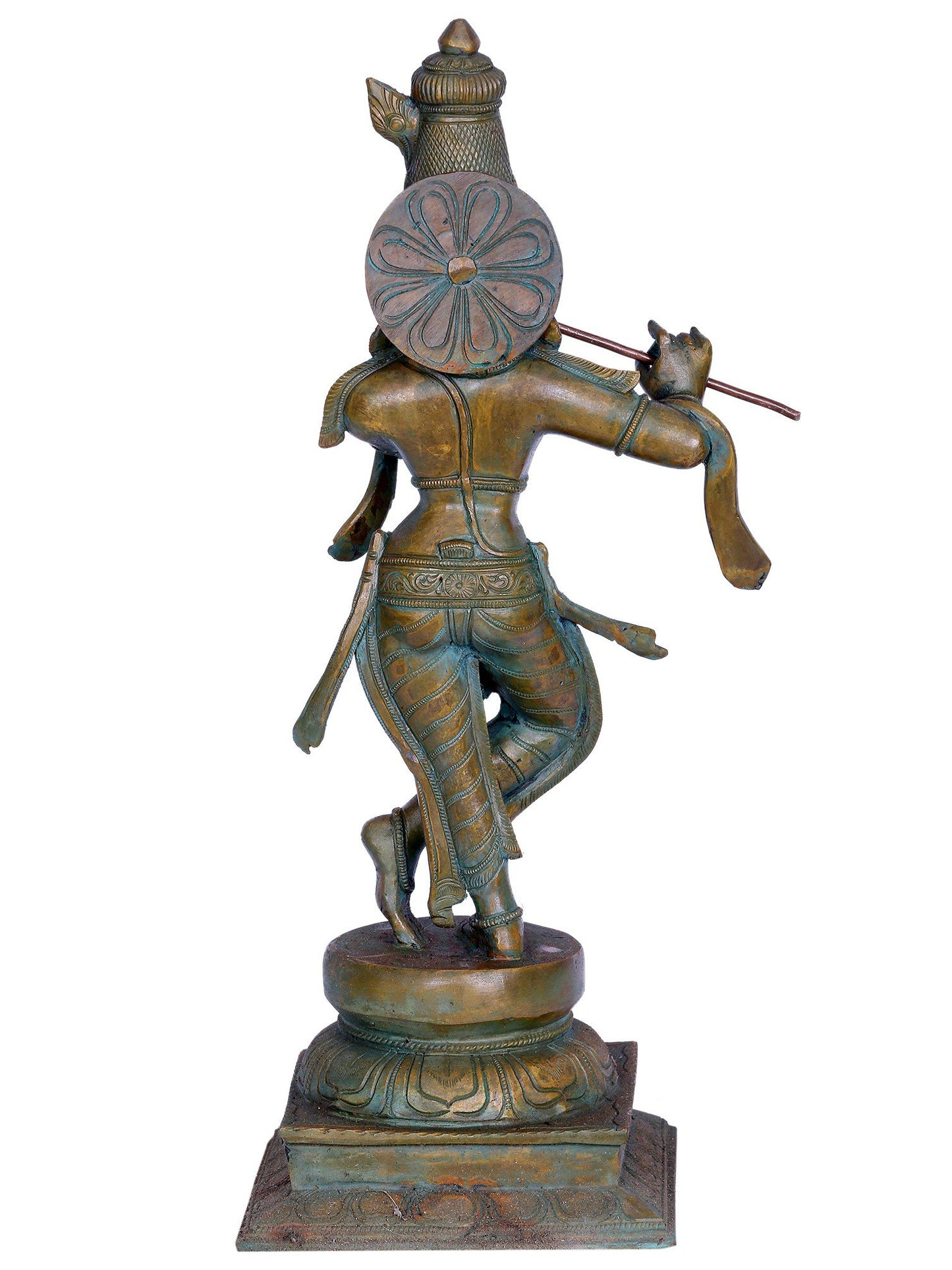 19" Standing Lord Krishna Idol Playing Flute | Madhuchista Vidhana (Lost-Wax) | Panchaloha Bronze from Swamimalai