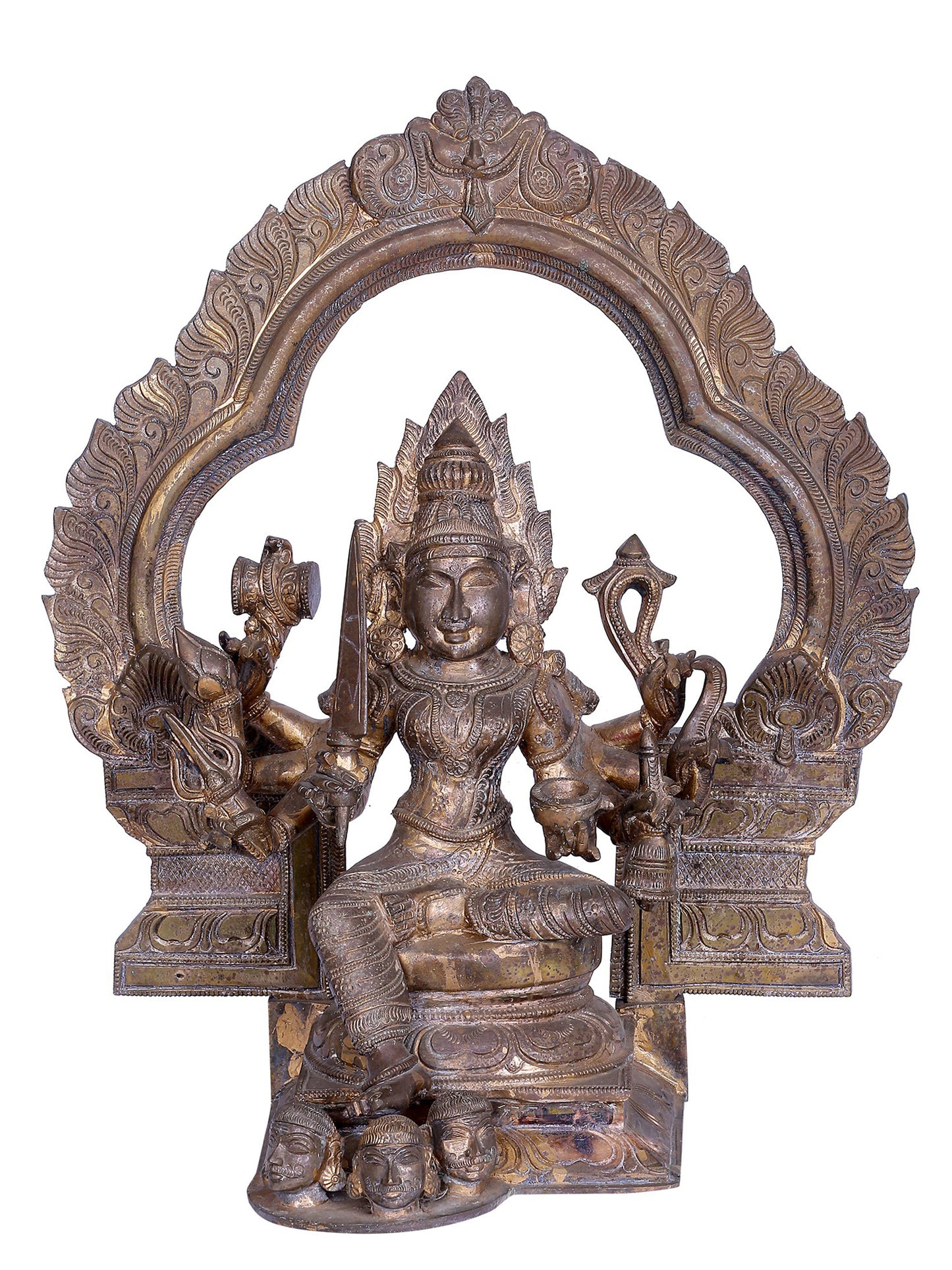 20" Goddess Mariamman with Prabhavali | Madhuchista Vidhana (Lost-Wax) | Panchaloha Bronze from Swamimalai