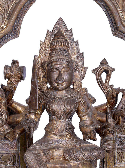 20" Goddess Mariamman with Prabhavali | Madhuchista Vidhana (Lost-Wax) | Panchaloha Bronze from Swamimalai