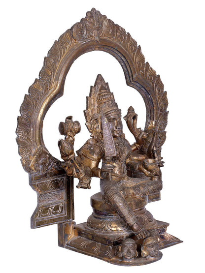 20" Goddess Mariamman with Prabhavali | Madhuchista Vidhana (Lost-Wax) | Panchaloha Bronze from Swamimalai