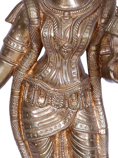 19” Goddess Andal Statue | Madhuchista Vidhana (Lost-Wax) | Panchaloha Bronze from Swamimalai