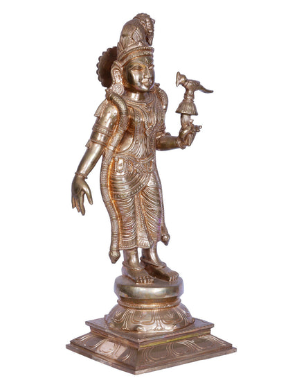 19” Goddess Andal Statue | Madhuchista Vidhana (Lost-Wax) | Panchaloha Bronze from Swamimalai