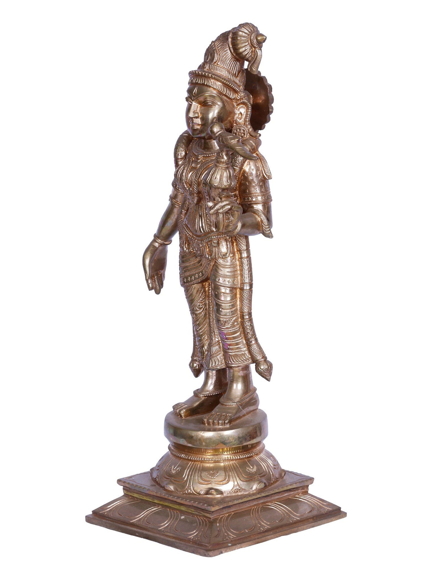 19” Goddess Andal Statue | Madhuchista Vidhana (Lost-Wax) | Panchaloha Bronze from Swamimalai