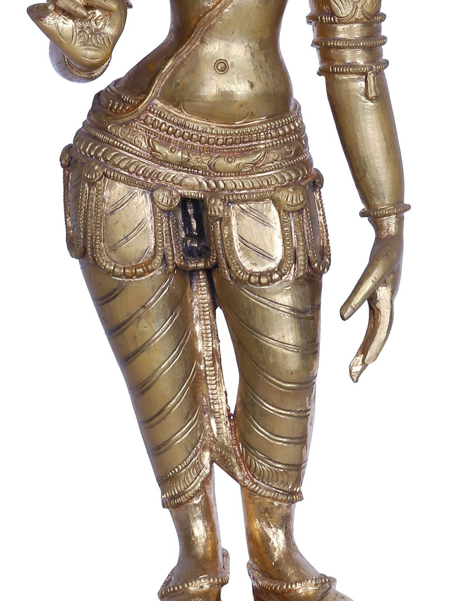 19" Standing Goddess Sivagami (Parvati) | Handmade | Madhuchista Vidhana (Lost-Wax) | Panchaloha Bronze from Swamimalai