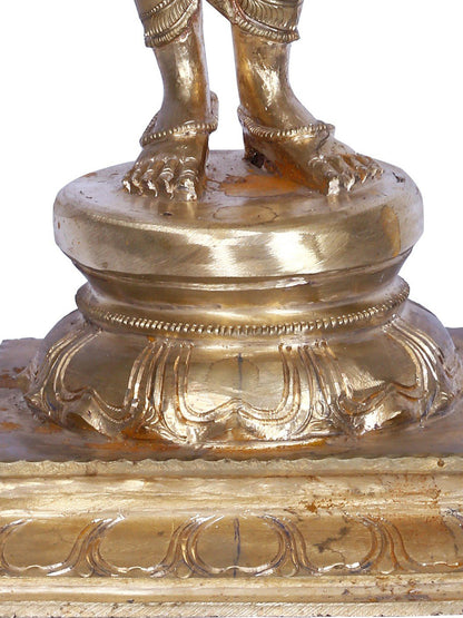 19" Standing Goddess Sivagami (Parvati) | Handmade | Madhuchista Vidhana (Lost-Wax) | Panchaloha Bronze from Swamimalai