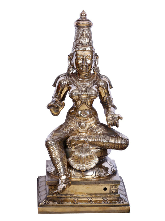 26" Goddess Annapoorna | Handmade | Madhuchista Vidhana (Lost-Wax) | Panchaloha Bronze from Swamimalai