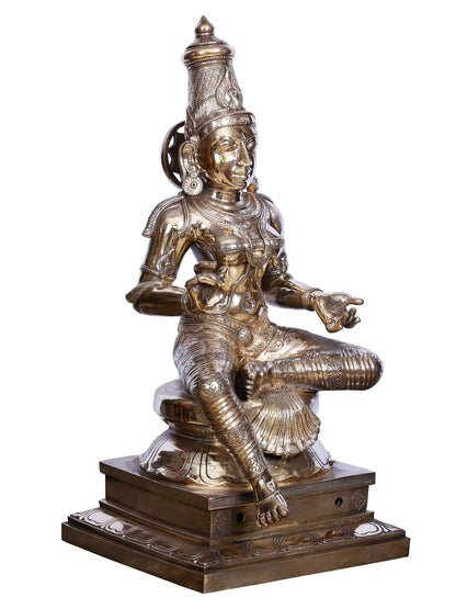 26" Goddess Annapoorna | Handmade | Madhuchista Vidhana (Lost-Wax) | Panchaloha Bronze from Swamimalai